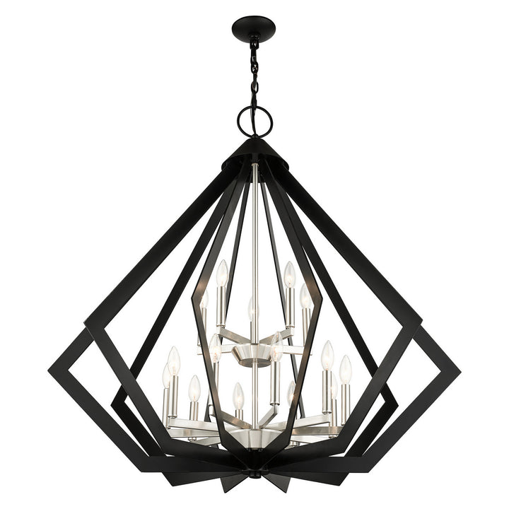 Livex Prism 40928-04 Chandelier Light - Black w/ Brushed Nickel Cluster