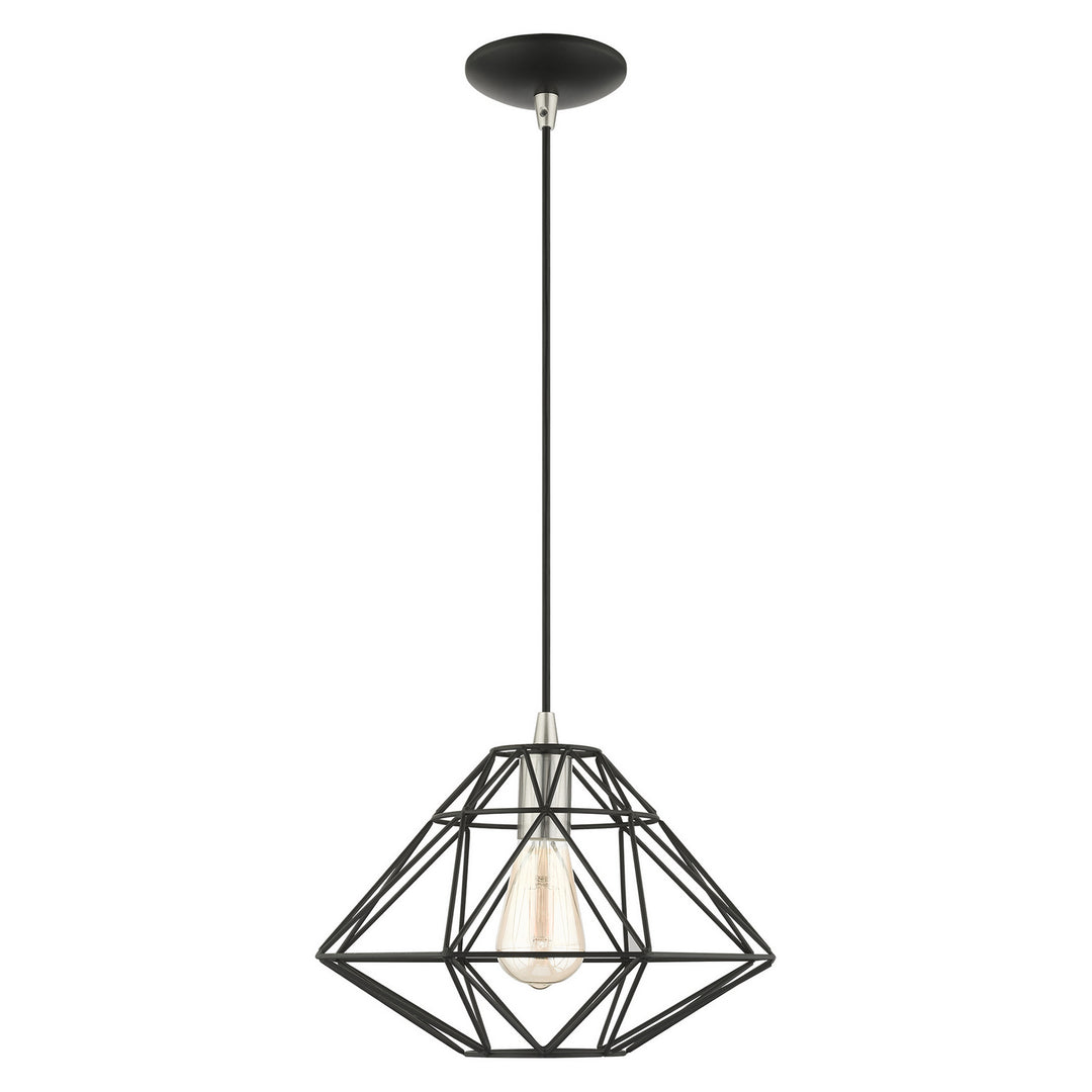 Livex Knox 41323-04 Pendant Light - Black w/ Brushed Nickels