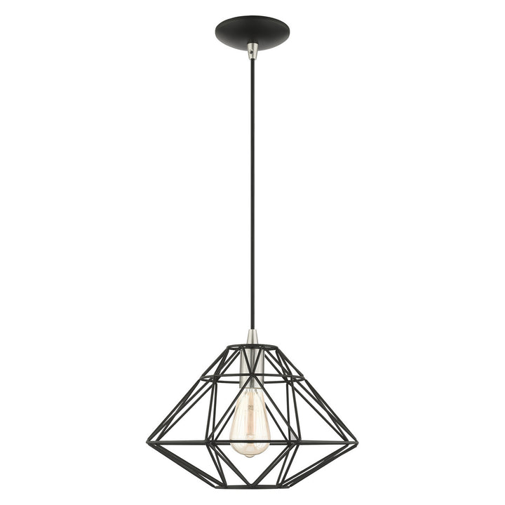Livex Knox 41323-04 Pendant Light - Black w/ Brushed Nickels