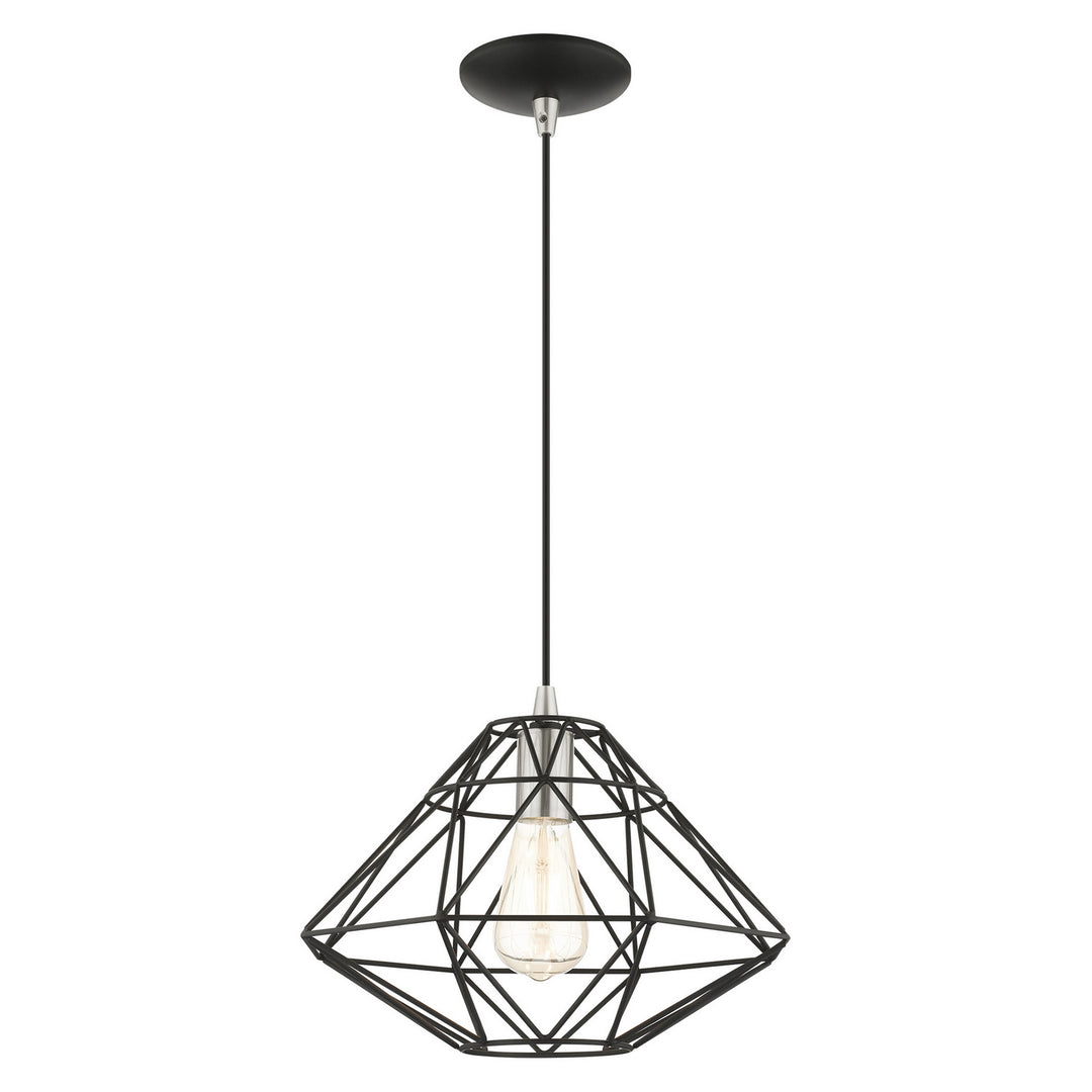 Livex Knox 41323-04 Pendant Light - Black w/ Brushed Nickels