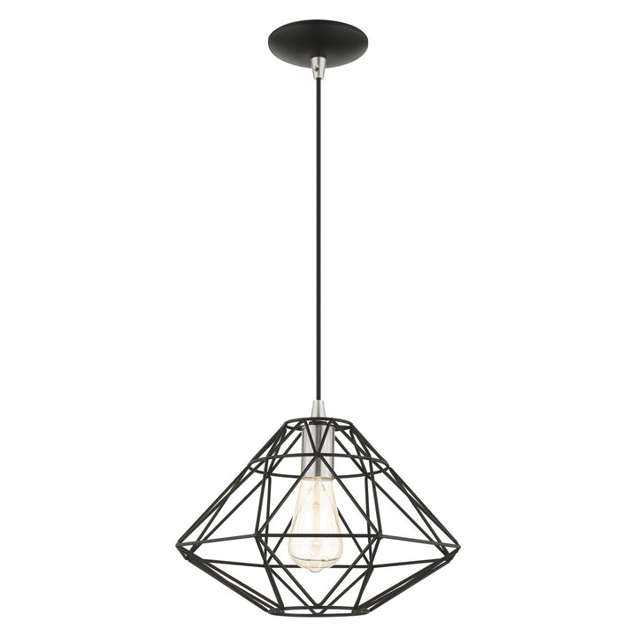 Livex Knox 41323-04 Pendant Light - Black w/ Brushed Nickels