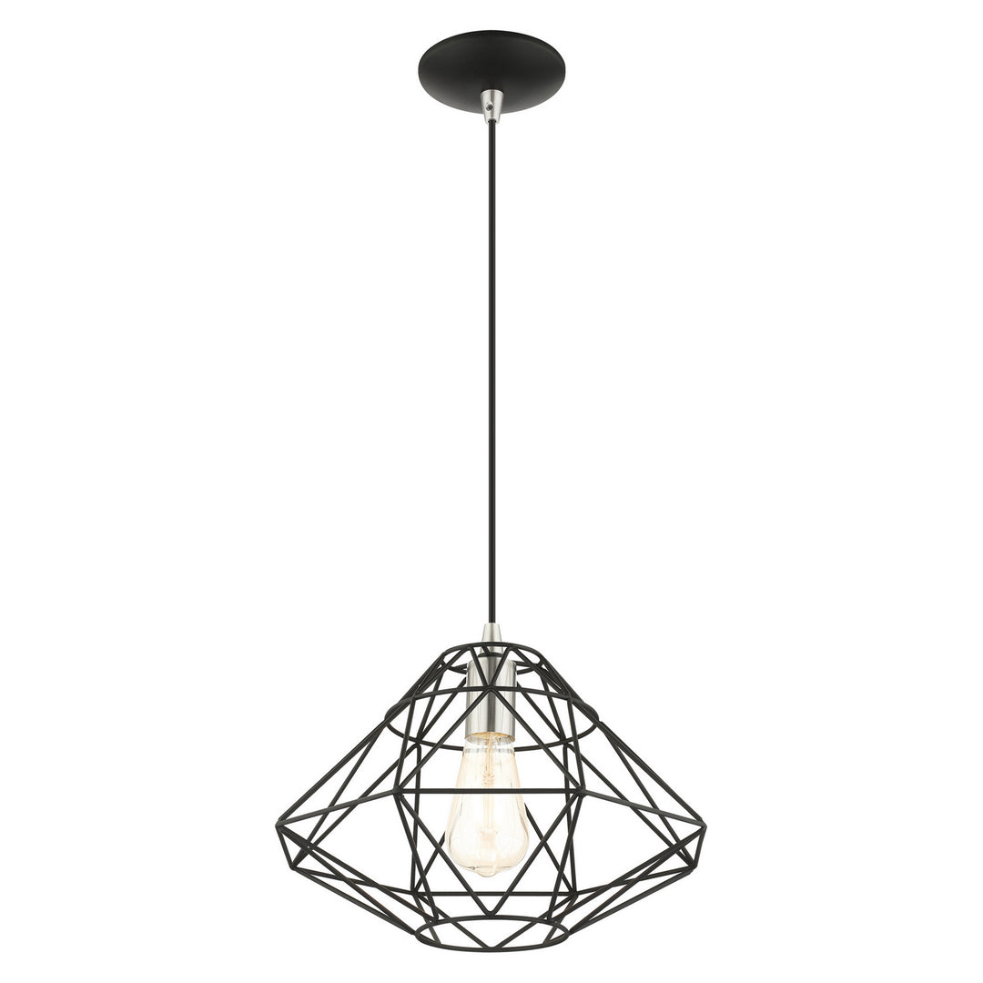 Livex Knox 41323-04 Pendant Light - Black w/ Brushed Nickels
