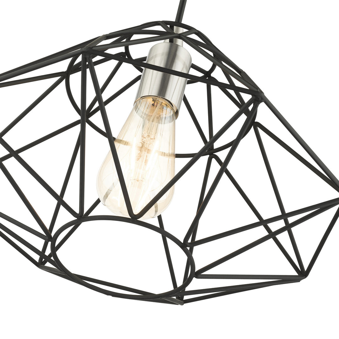 Livex Knox 41323-04 Pendant Light - Black w/ Brushed Nickels