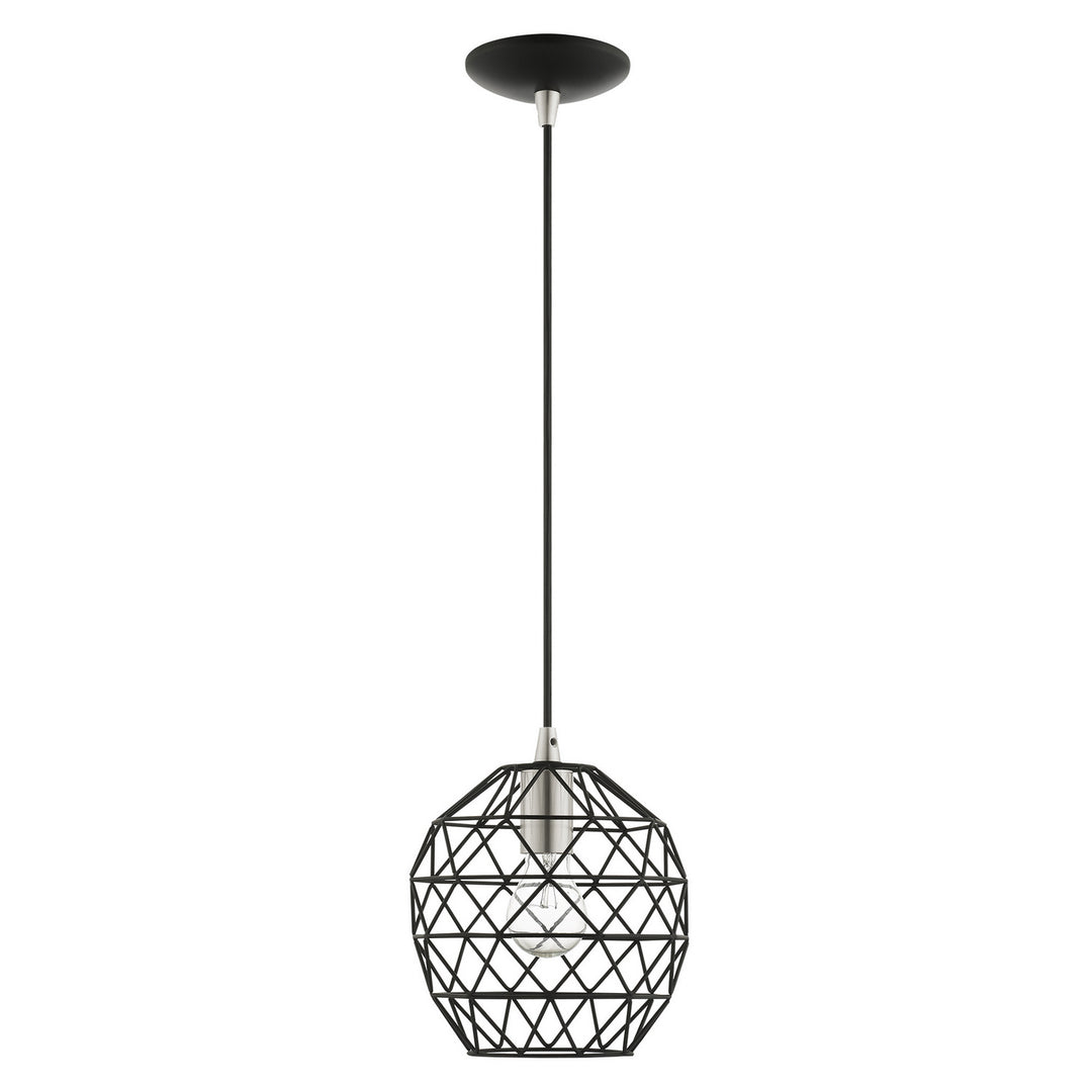 Livex Geometrix 41326-04 Pendant Light - Black w/ Brushed Nickels