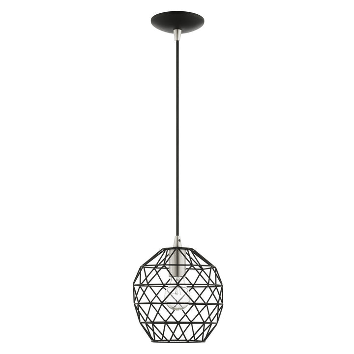 Livex Geometrix 41326-04 Pendant Light - Black w/ Brushed Nickels