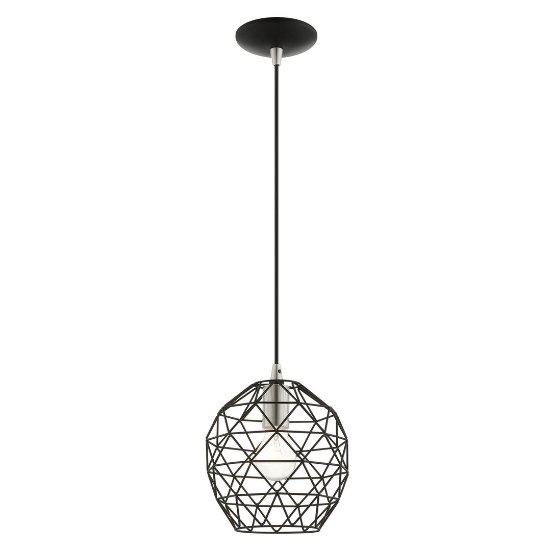 Livex Geometrix 41326-04 Pendant Light - Black w/ Brushed Nickels