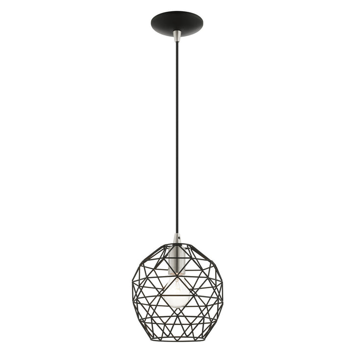 Livex Geometrix 41326-04 Pendant Light - Black w/ Brushed Nickels