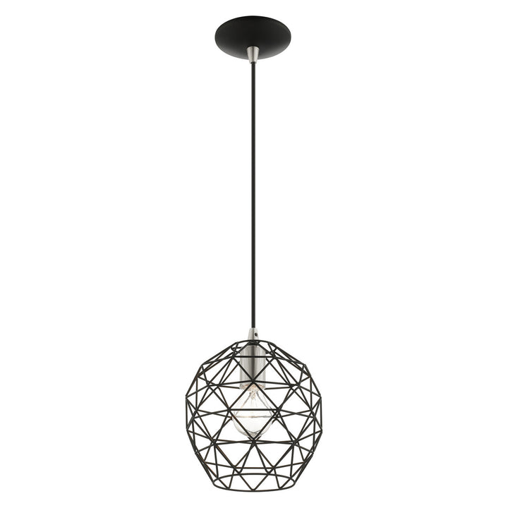 Livex Geometrix 41326-04 Pendant Light - Black w/ Brushed Nickels