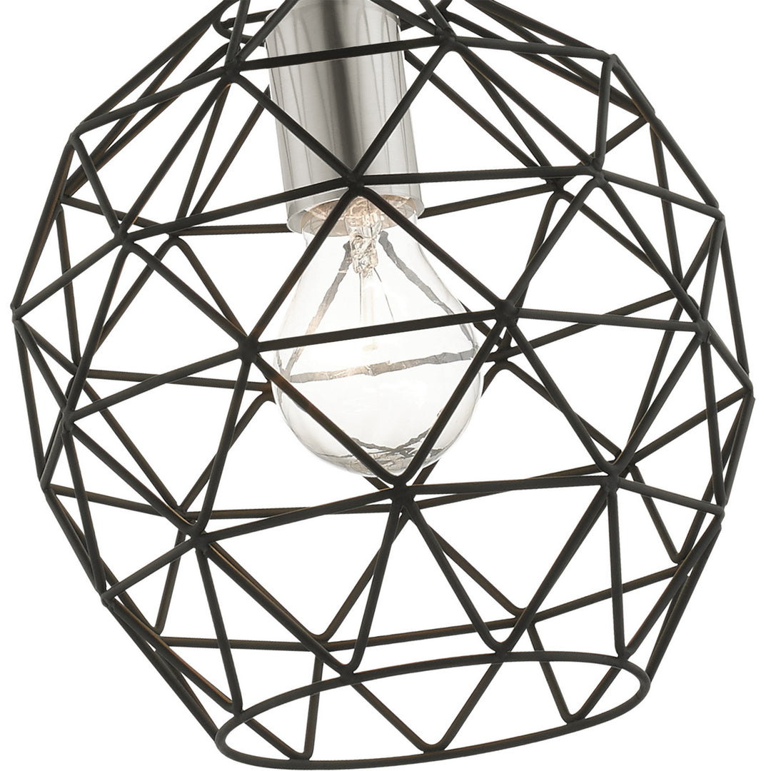 Livex Geometrix 41326-04 Pendant Light - Black w/ Brushed Nickels