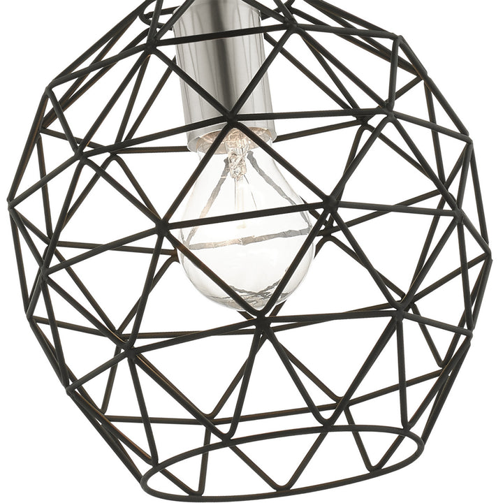 Livex Geometrix 41326-04 Pendant Light - Black w/ Brushed Nickels