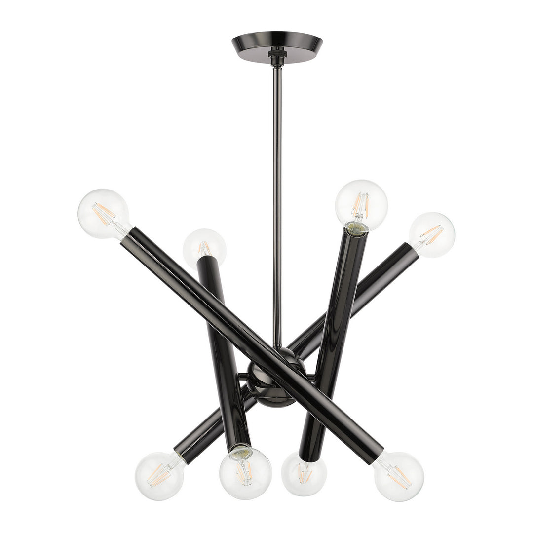 Livex Stafford 45584-46 Chandelier Light - Black Chrome