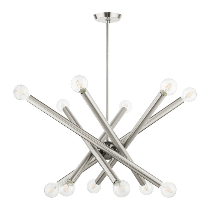 Livex Stafford 45586-91 Chandelier Light - Brushed Nickel w/ Black Chromes