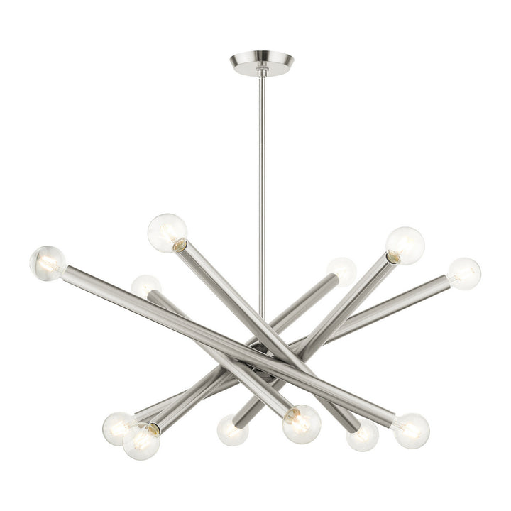 Livex Stafford 45586-91 Chandelier Light - Brushed Nickel w/ Black Chromes