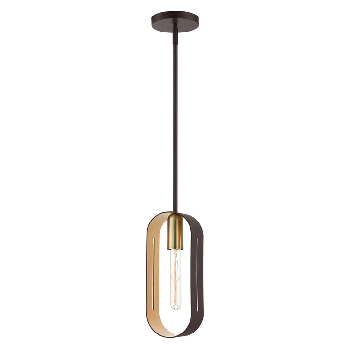Livex Ravena 45761-07 Pendant Light - Bronze w/ Antique Brasss