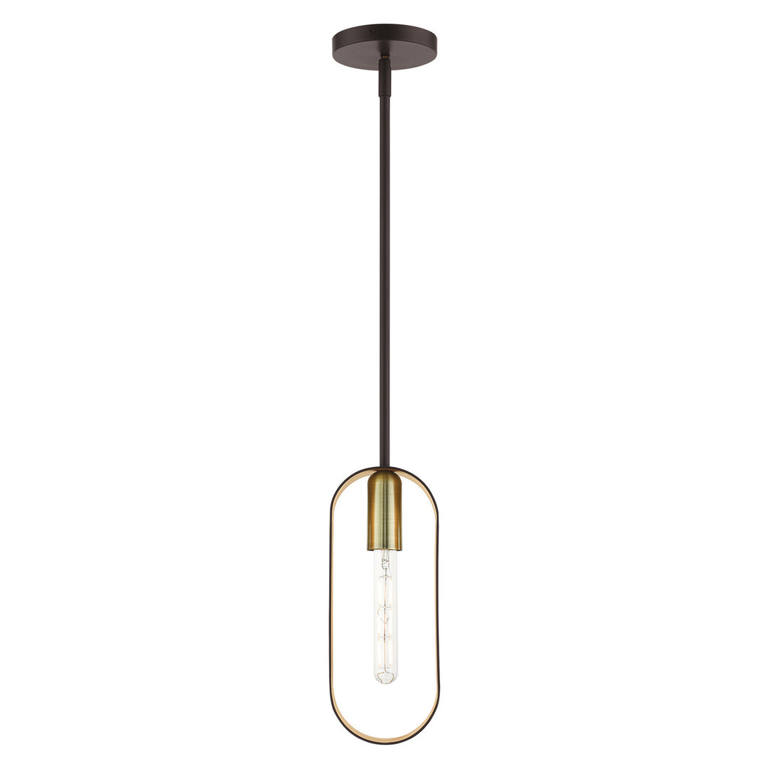 Livex Ravena 45761-07 Pendant Light - Bronze w/ Antique Brasss