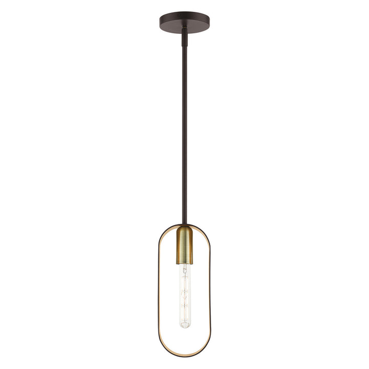 Livex Ravena 45761-07 Pendant Light - Bronze w/ Antique Brasss