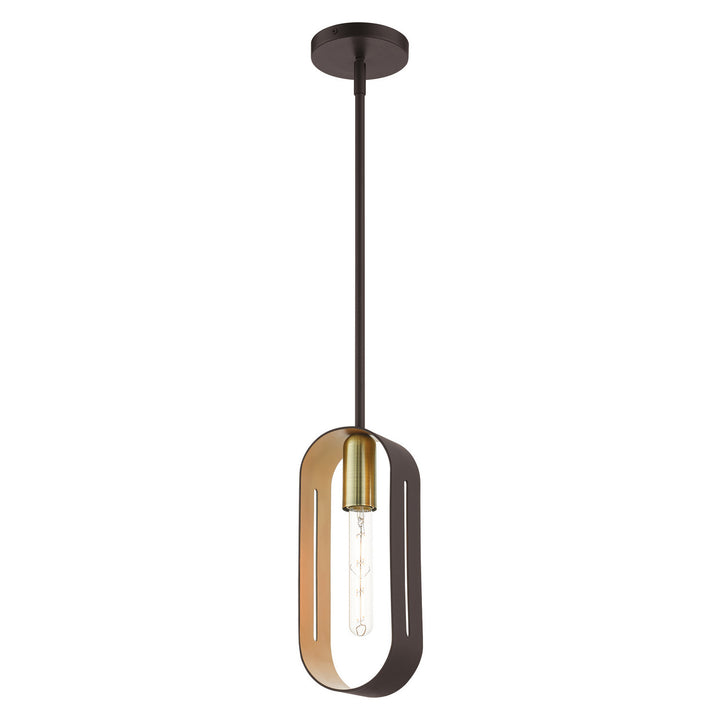 Livex Ravena 45761-07 Pendant Light - Bronze w/ Antique Brasss
