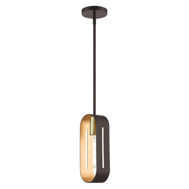 Livex Ravena 45761-07 Pendant Light - Bronze w/ Antique Brasss