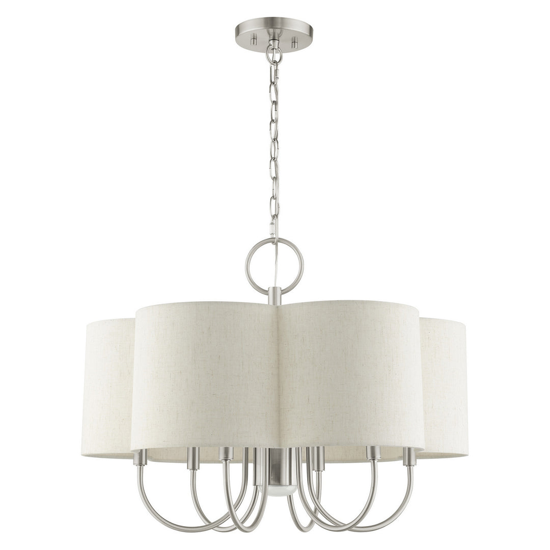 Livex Solstice 45807-91 Chandelier Light - Brushed Nickel