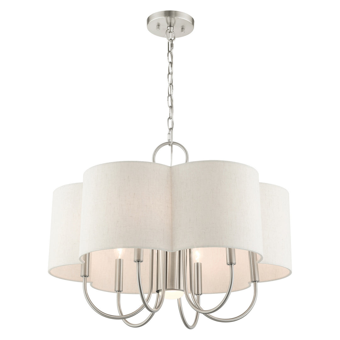 Livex Solstice 45807-91 Chandelier Light - Brushed Nickel