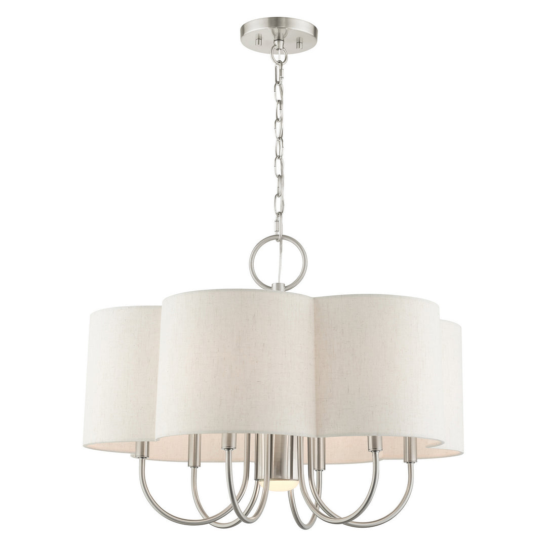 Livex Solstice 45807-91 Chandelier Light - Brushed Nickel