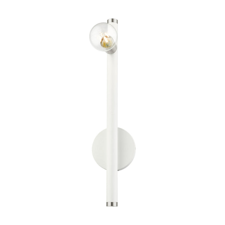 Livex Bannister 45861-03 Wall Sconce Light - White w/ Brushed Nickels