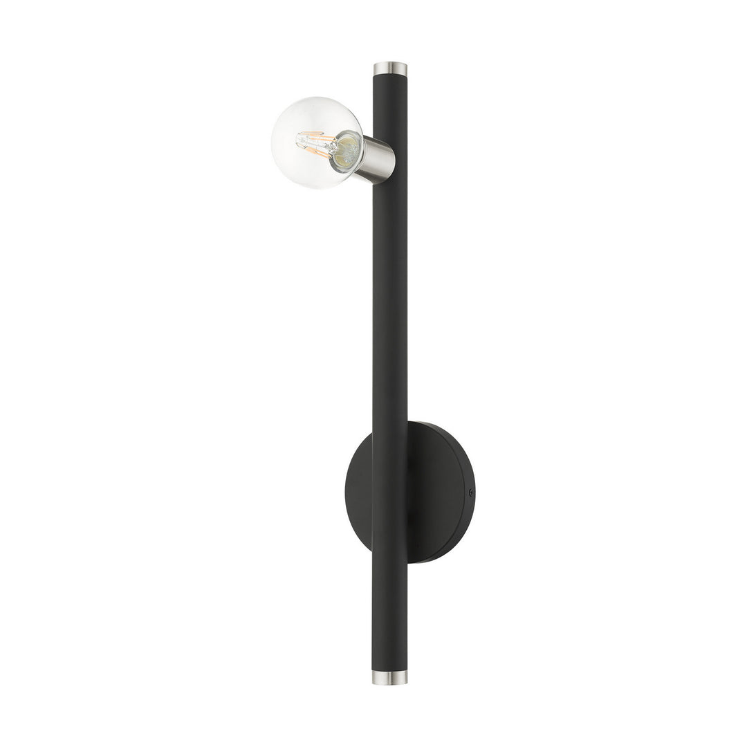 Livex Bannister 45861-04 Wall Sconce Light - Black w/ Brushed Nickels