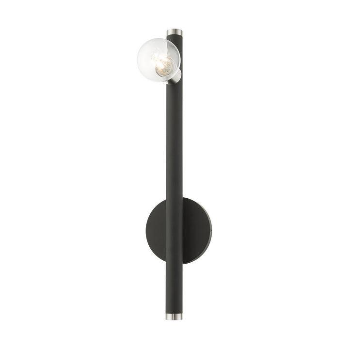 Livex Bannister 45861-04 Wall Sconce Light - Black w/ Brushed Nickels