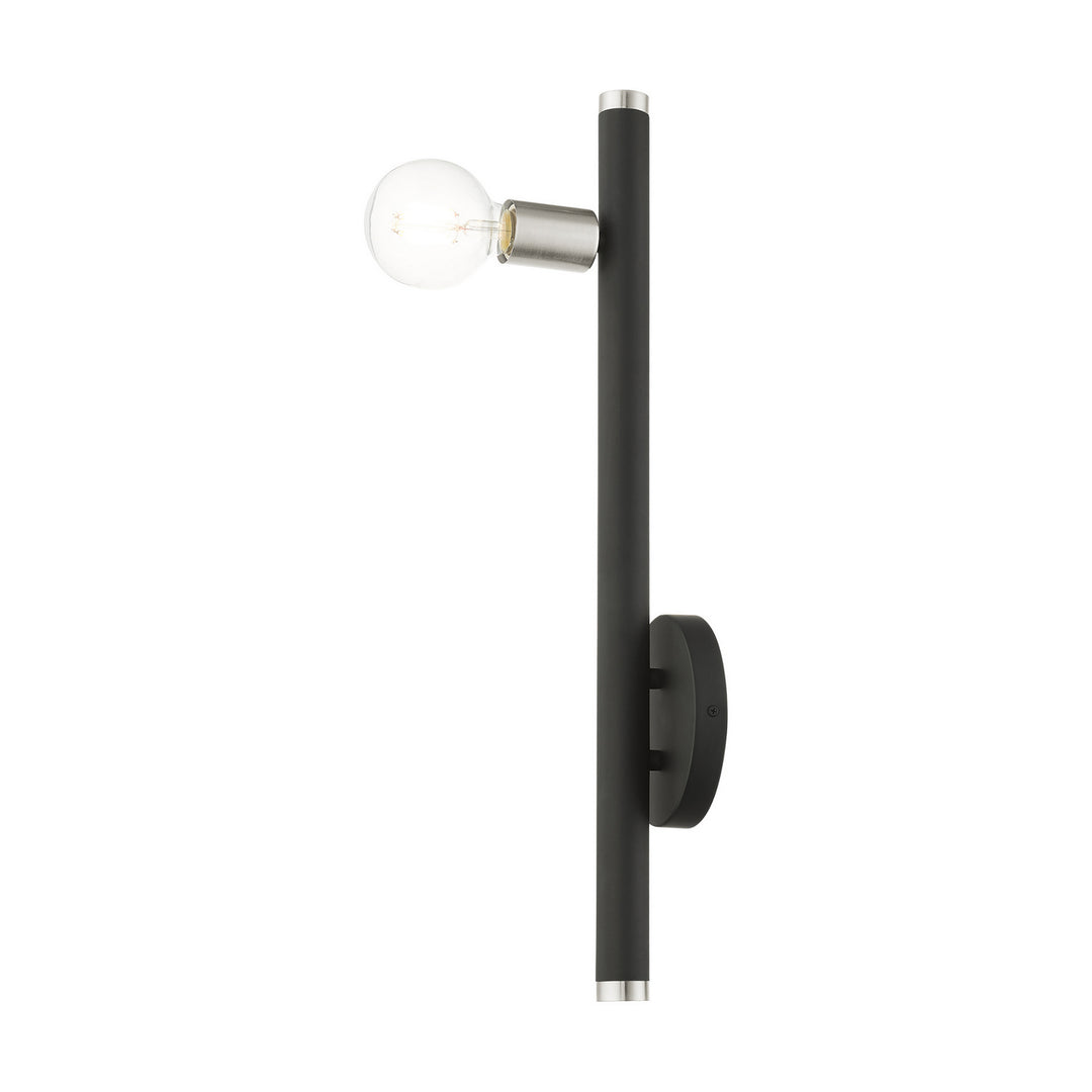 Livex Bannister 45861-04 Wall Sconce Light - Black w/ Brushed Nickels