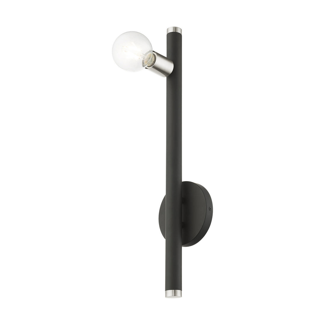 Livex Bannister 45861-04 Wall Sconce Light - Black w/ Brushed Nickels