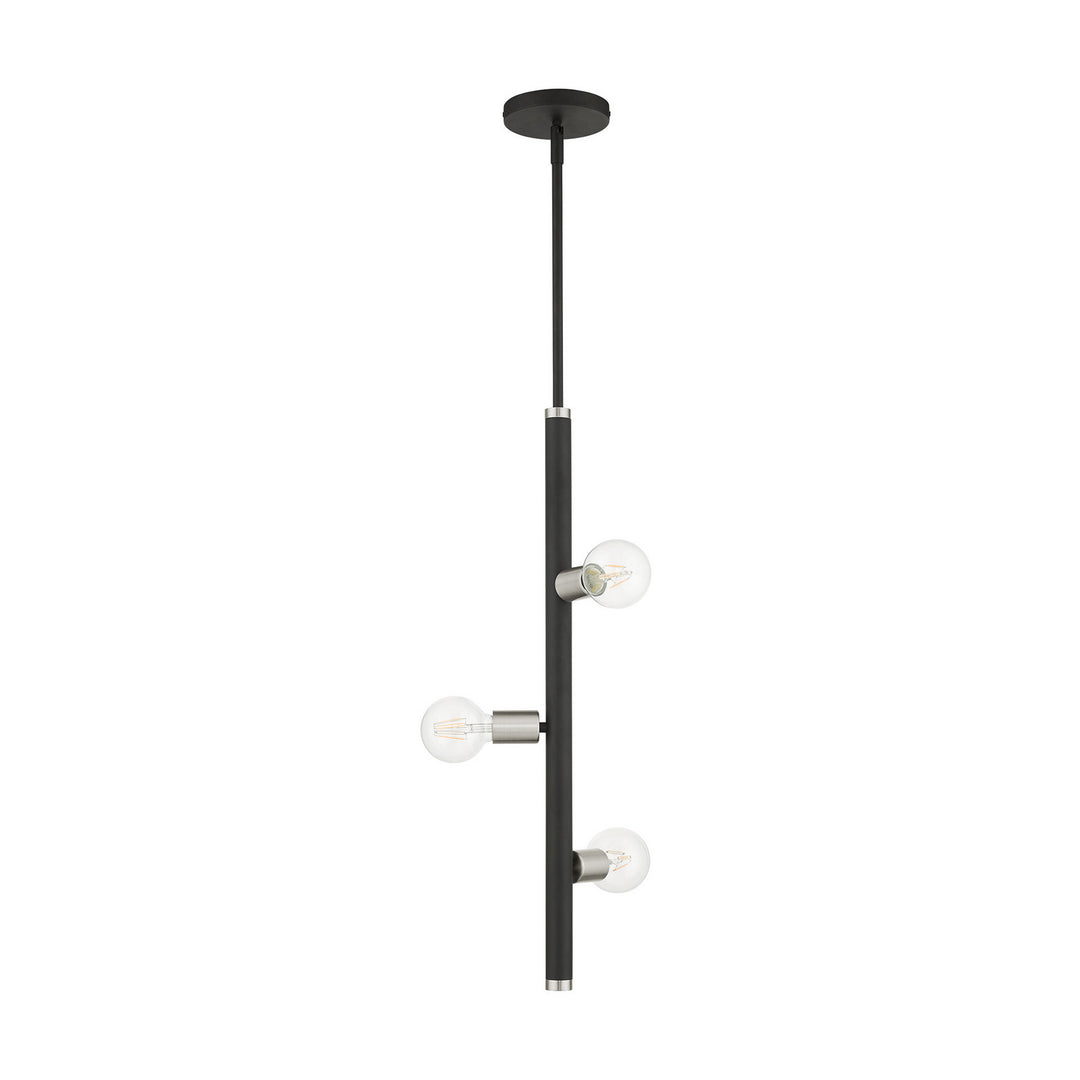 Livex Bannister 45863-04 Pendant Light - Black w/ Brushed Nickels