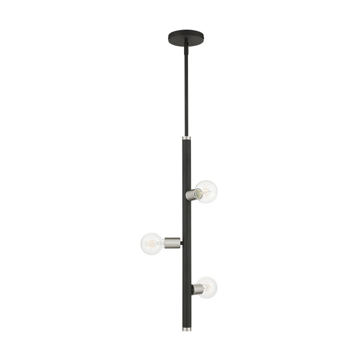 Livex Bannister 45863-04 Pendant Light - Black w/ Brushed Nickels