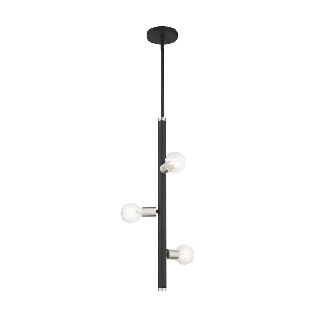 Livex Bannister 45863-04 Pendant Light - Black w/ Brushed Nickels