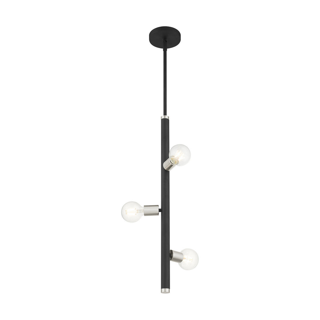 Livex Bannister 45863-04 Pendant Light - Black w/ Brushed Nickels