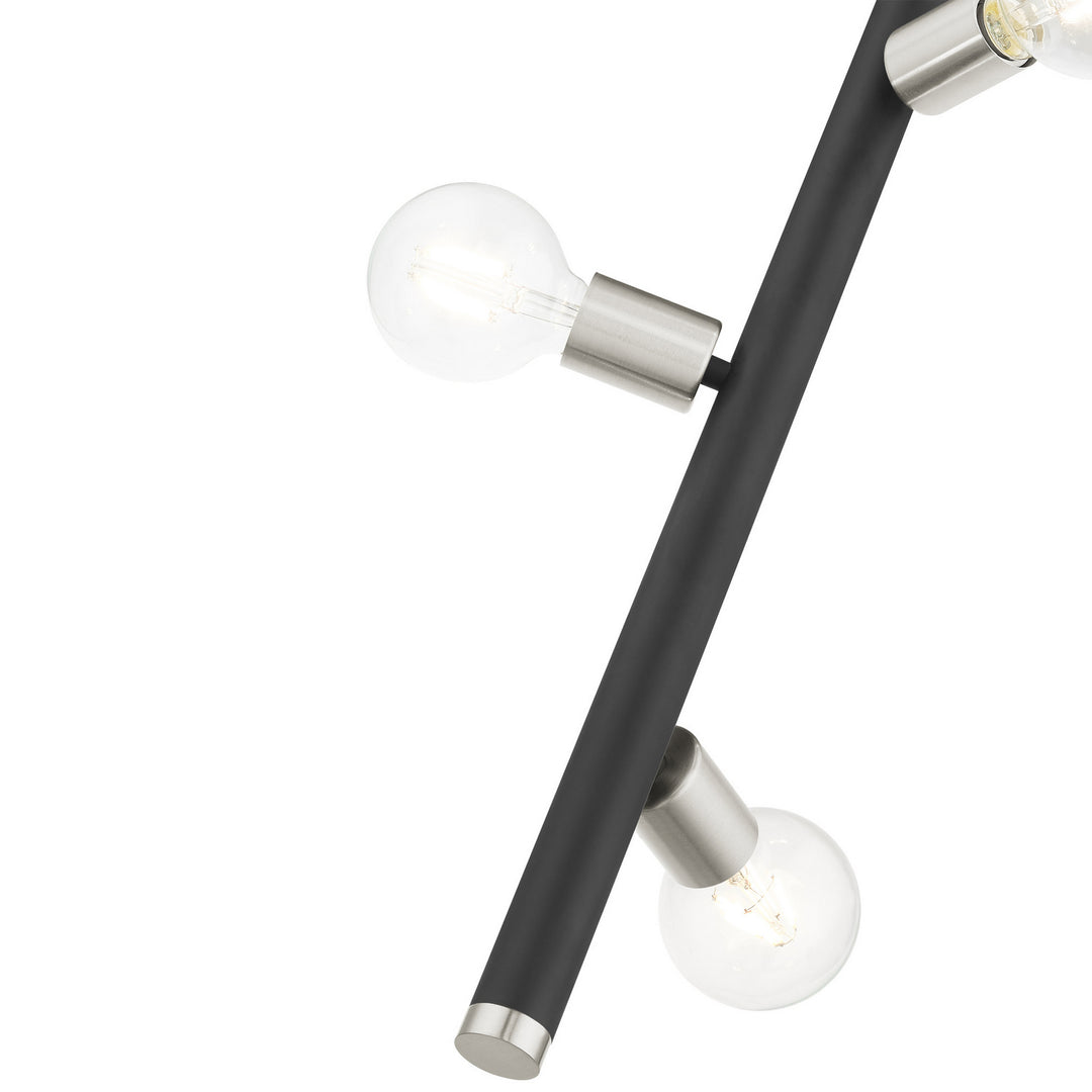 Livex Bannister 45863-04 Pendant Light - Black w/ Brushed Nickels