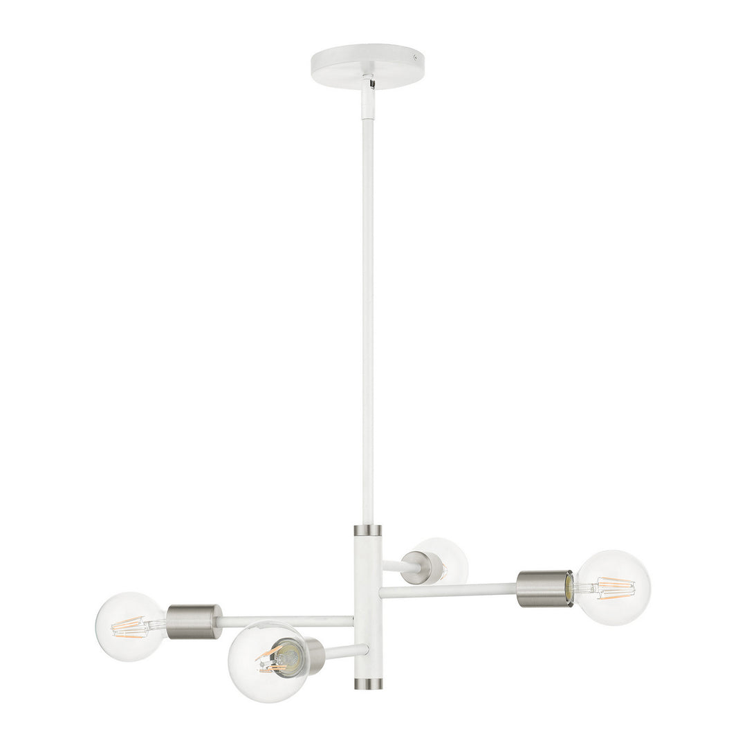 Livex Bannister 45864-03 Chandelier Light - White w/ Brushed Nickels