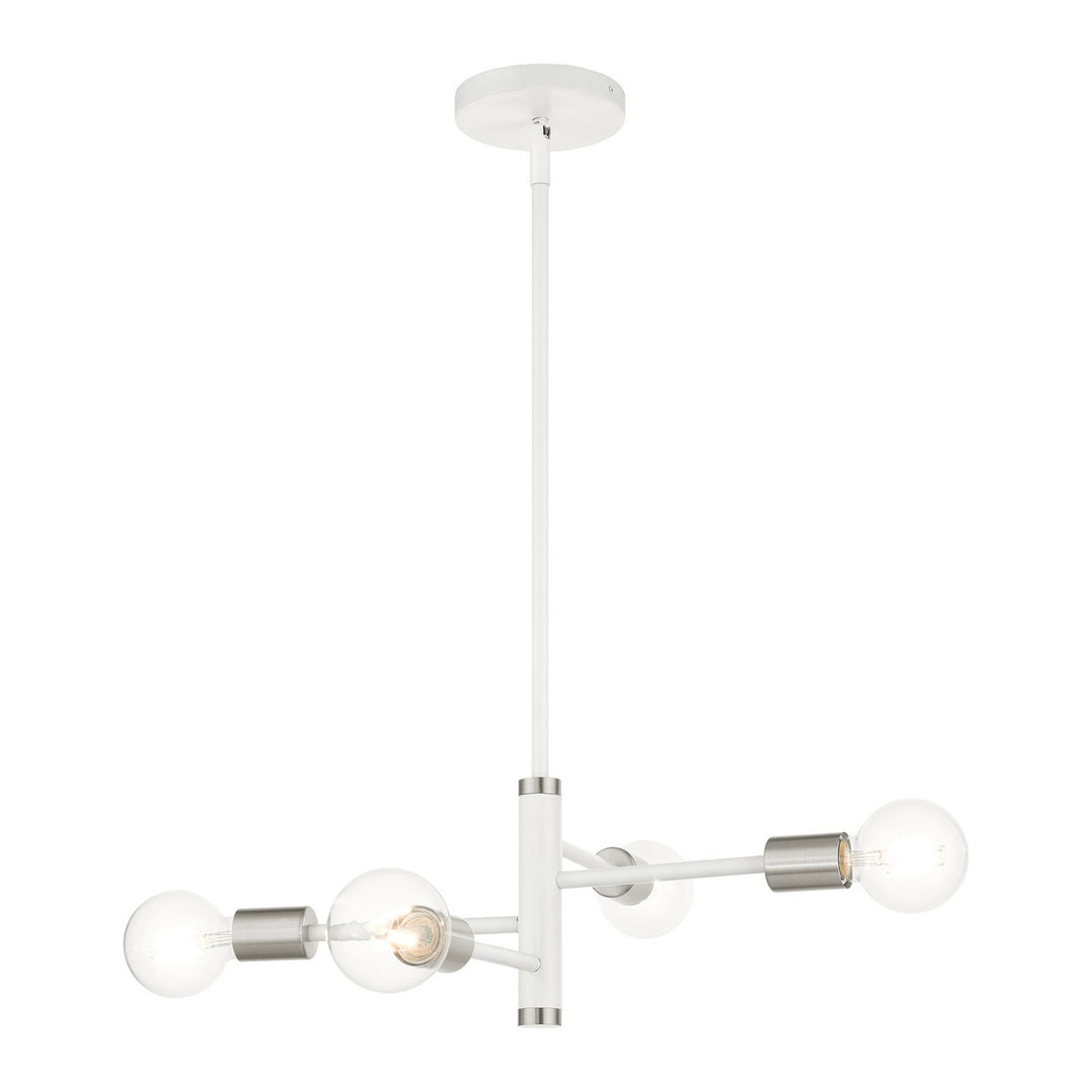 Livex Bannister 45864-03 Chandelier Light - White w/ Brushed Nickels