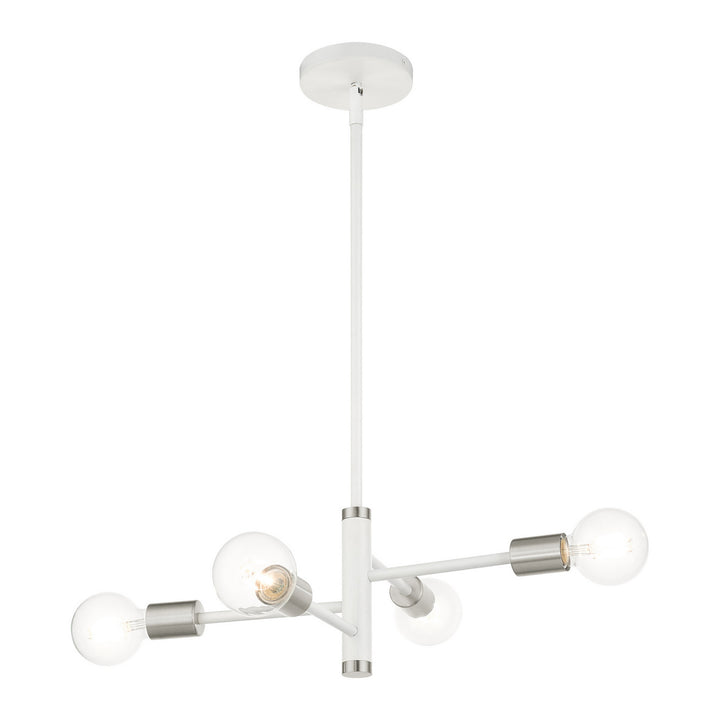 Livex Bannister 45864-03 Chandelier Light - White w/ Brushed Nickels