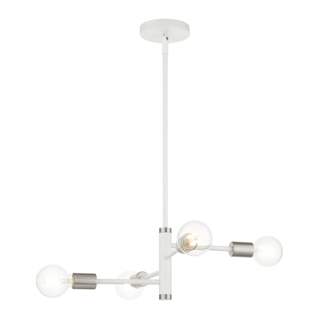 Livex Bannister 45864-03 Chandelier Light - White w/ Brushed Nickels