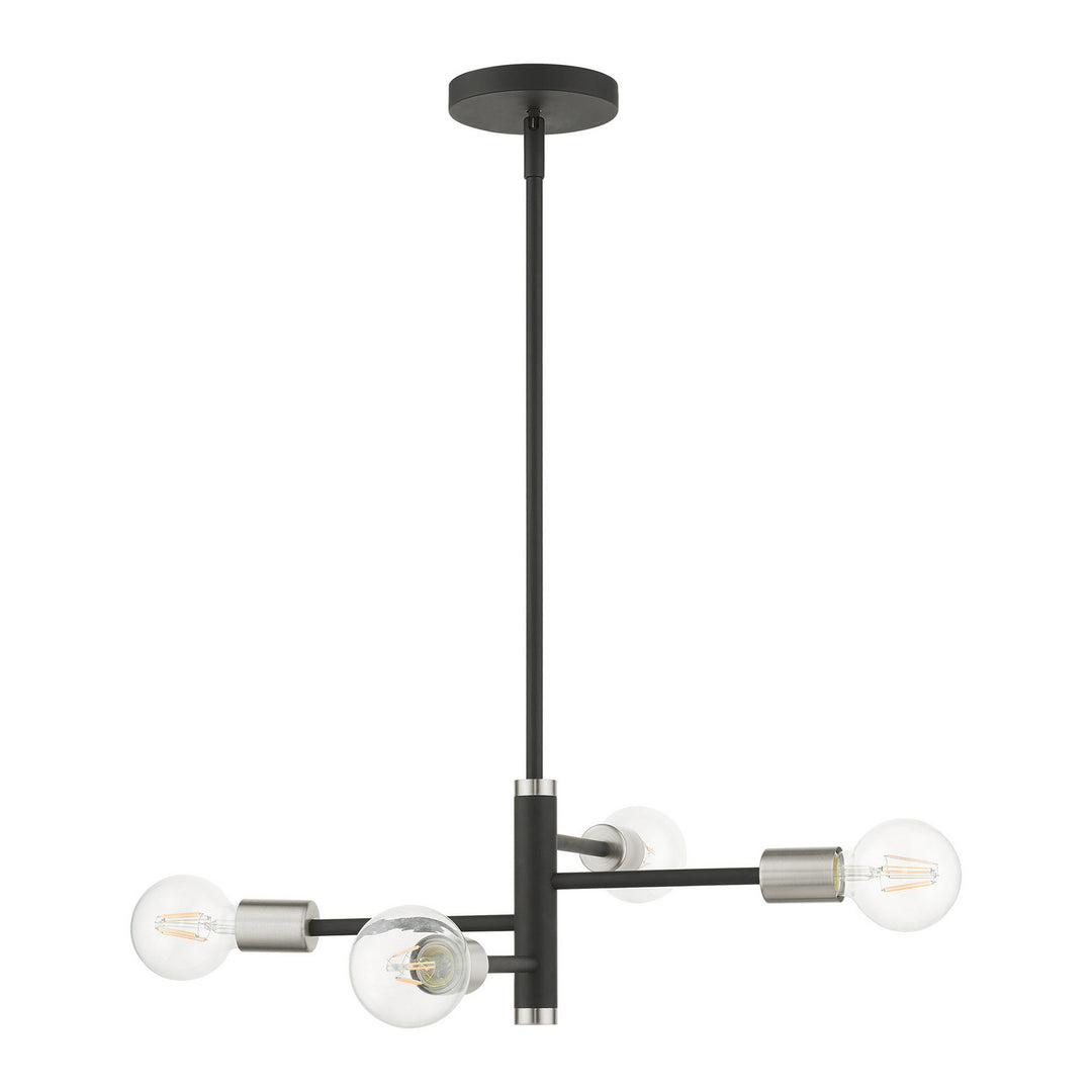 Livex Bannister 45864-04 Chandelier Light - Black w/ Brushed Nickels