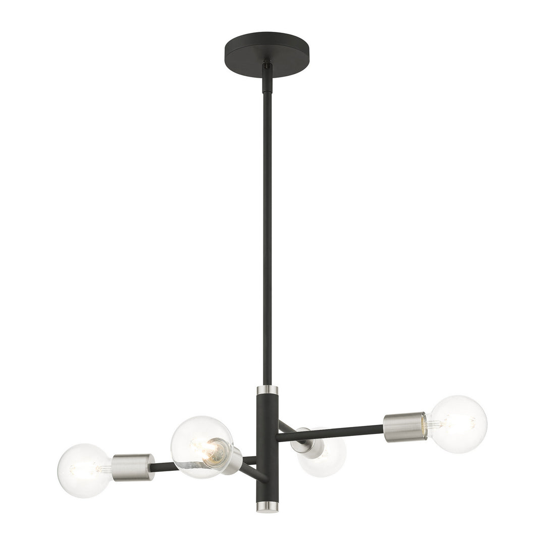 Livex Bannister 45864-04 Chandelier Light - Black w/ Brushed Nickels