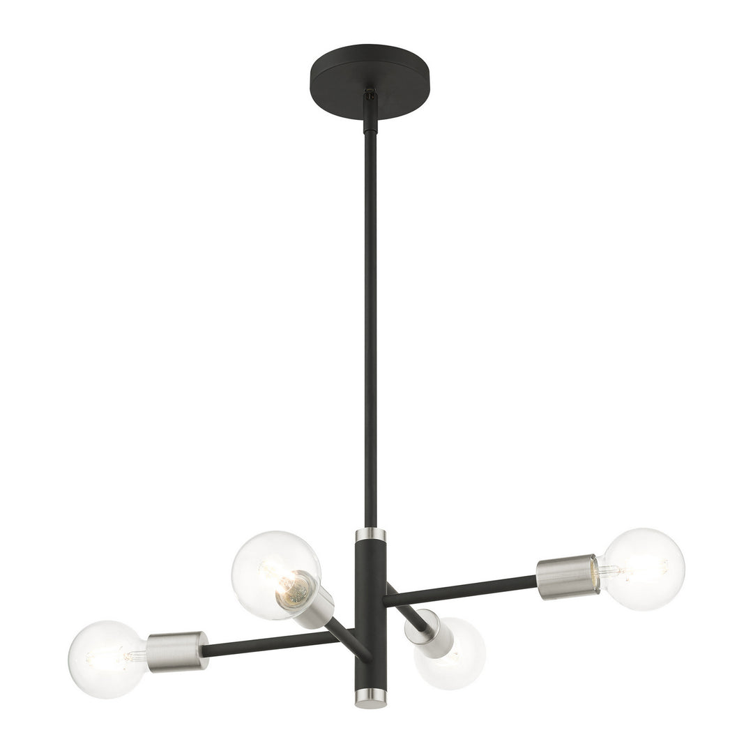 Livex Bannister 45864-04 Chandelier Light - Black w/ Brushed Nickels