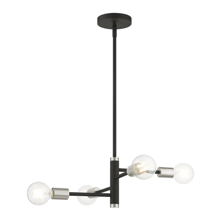 Livex Bannister 45864-04 Chandelier Light - Black w/ Brushed Nickels