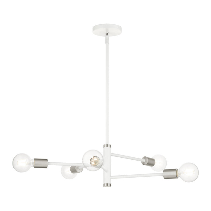 Livex Bannister 45865-03 Chandelier Light - White w/ Brushed Nickels