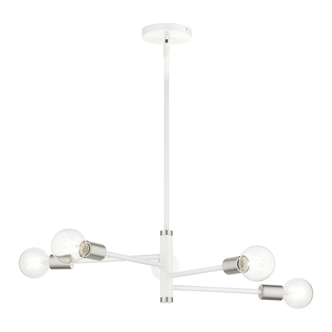 Livex Bannister 45865-03 Chandelier Light - White w/ Brushed Nickels