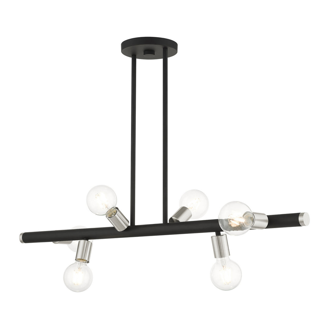 Livex Bannister 45866-04 Pendant Light - Black w/ Brushed Nickels