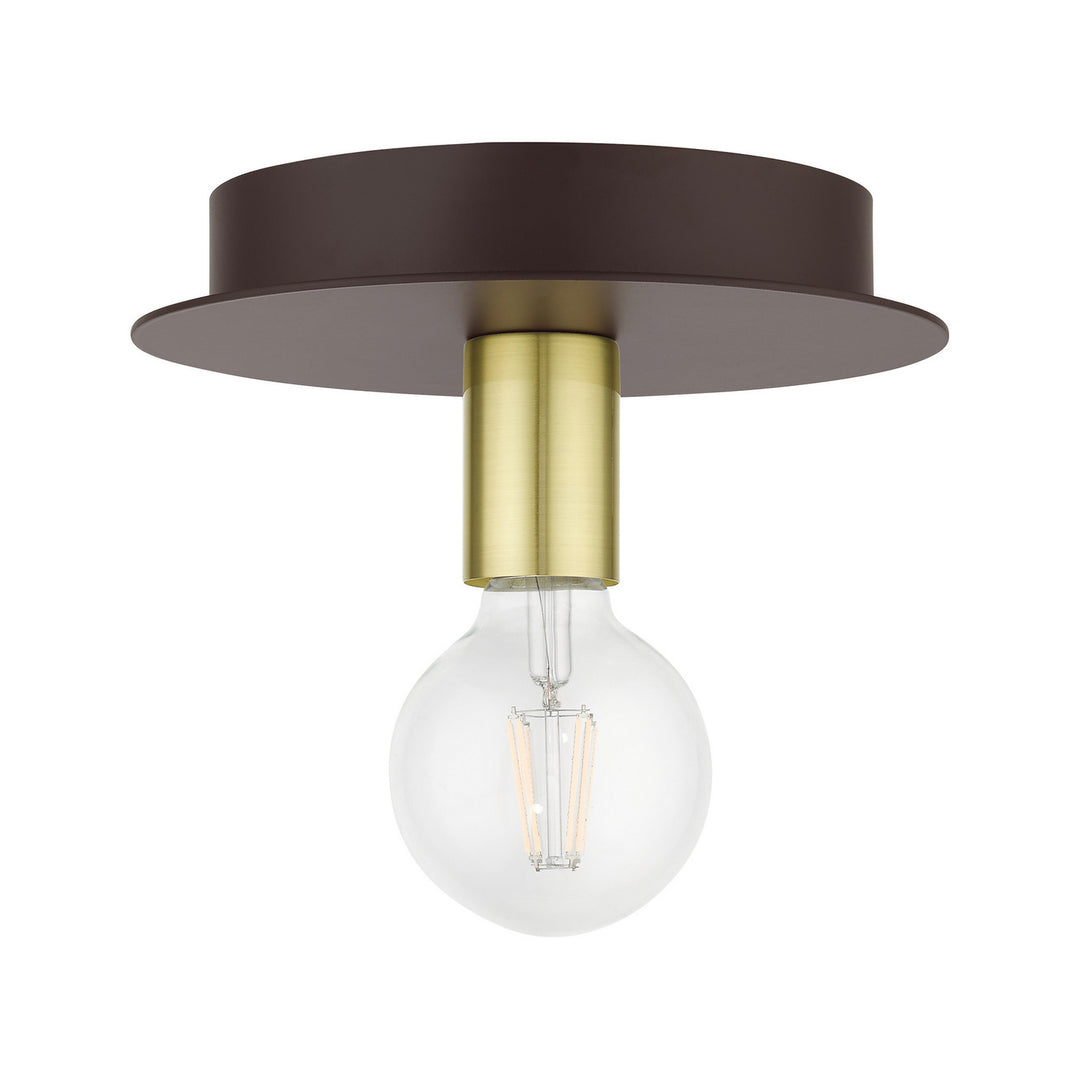 Livex Hillview 45871-07 Ceiling Light - Bronze w/ Satin Brasss