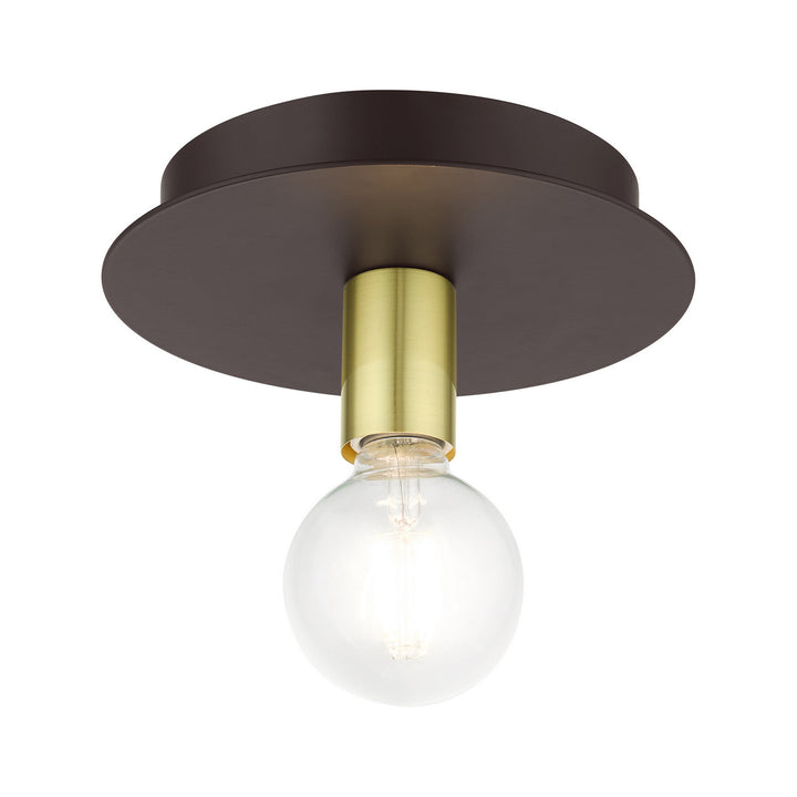 Livex Hillview 45871-07 Ceiling Light - Bronze w/ Satin Brasss