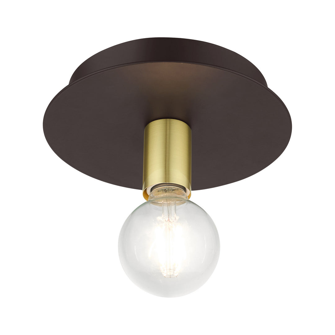 Livex Hillview 45871-07 Ceiling Light - Bronze w/ Satin Brasss