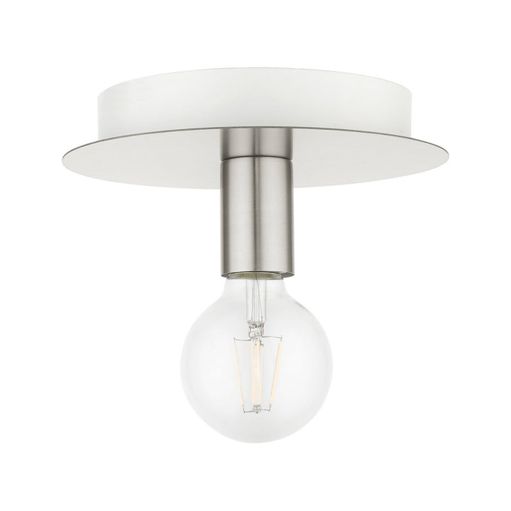 Livex Hillview 45871-91 Ceiling Light - Brushed Nickel w/ White Canopy